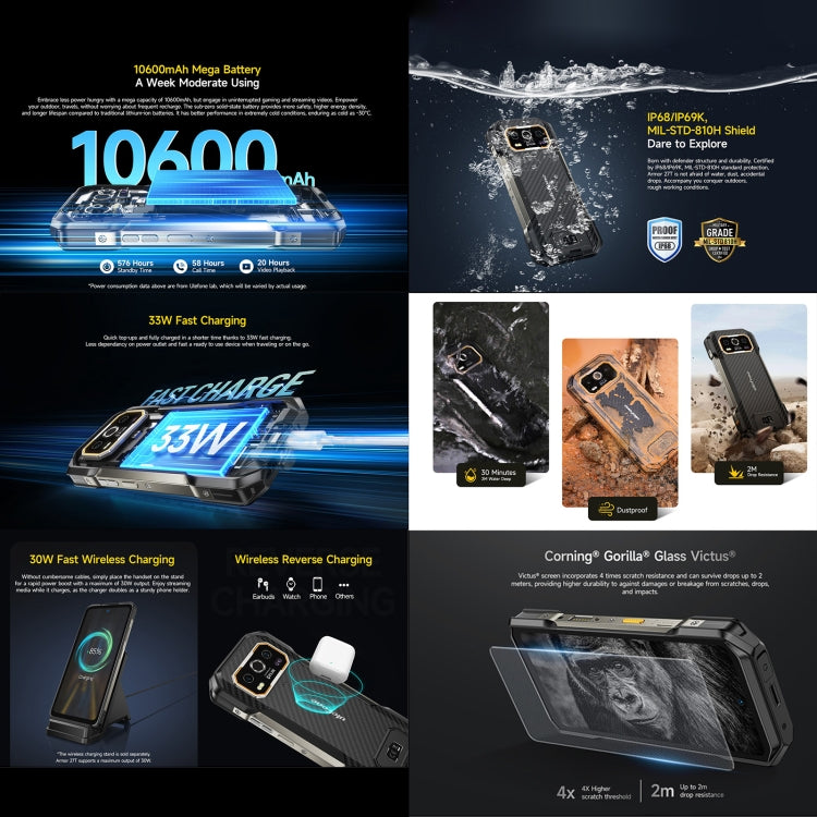 Ulefone Armor 27T Rugged Phone, 12GB+256GB, Thermal Imager, Night Vision, 10600mAh, 6.78 inch Android 14 MediaTek Helio G99 Octa Core, Network: 4G, NFC, OTG Ulefone Armor 27T Rugged Phone, 12GB+256GB, Thermal Imager, Night Vision, 10600mAh, 6.78 inch Android 14 MediaTek Helio G99 Octa Core, Network: 4G, NFC, OTG